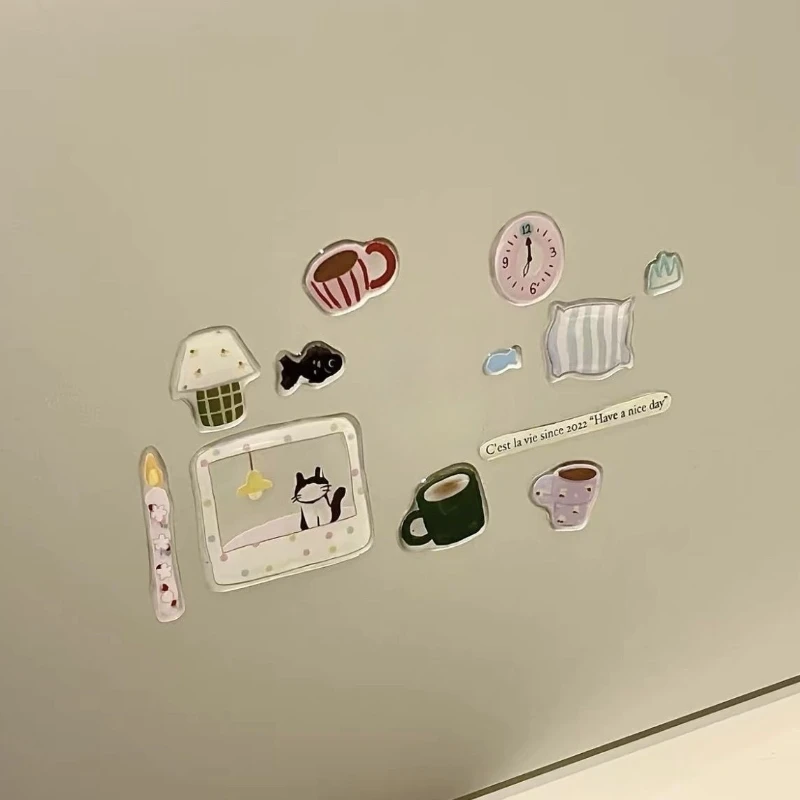1Pc Korean INS-style Cute Cartoon Jelly Stickers Waterproof Epoxy Resin 3D Relief Decal for Girl's Computer Phone Case Water Cup