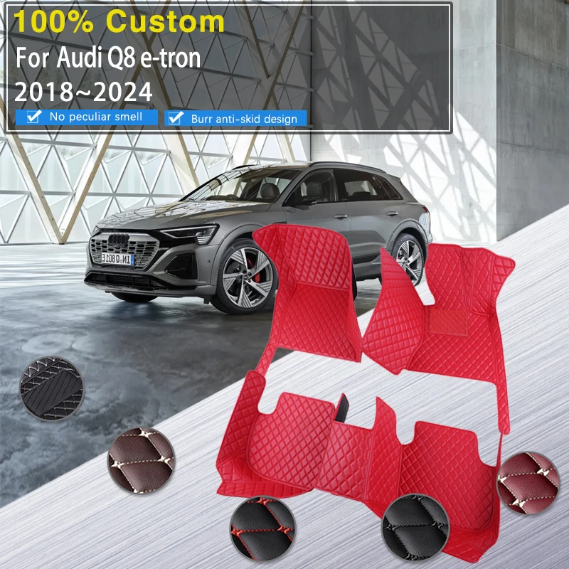 Car Floor Mats For Audi Q8 e-tron 2018 2019 2020 2021 2022 2023 2024 Waterproof Carpet Tapete Auto Floor Mat Rug Car Accessories