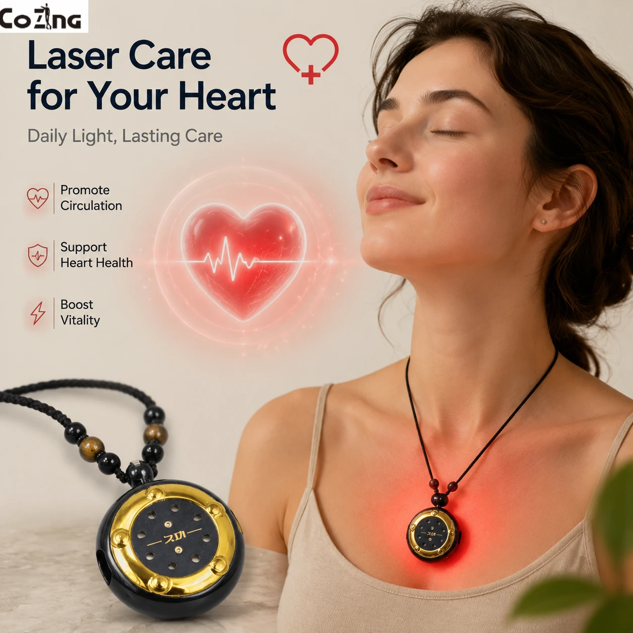 Health Wellness Home Care - USB Tragbares Kaltlaser-Gesundheitsband für Senioren Brust-Wellness