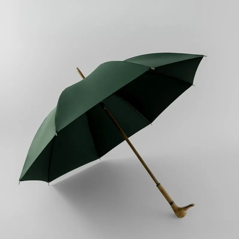 

Solid Wood Vintage Windproof Umbrellas Solid Color Manual Duck Head Long Umbrellas Creative Fashional Luxury Home Merchandises