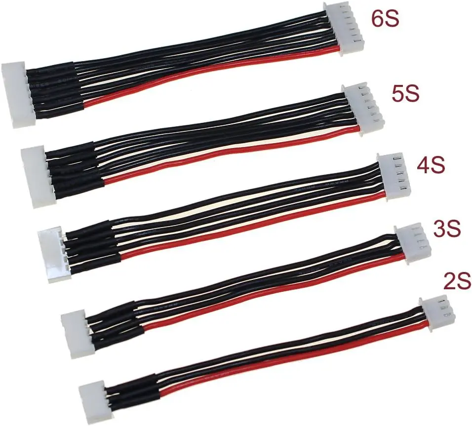 สายต่อแบตเตอรี่ JST-XH 2S 3S 4S 5S 6S สำหรับชาร์จแบตเตอรี่ลิโพ ใช้กับเครื่องชาร์จ IMAX B6 B6AC สำหรับโดรน RC จำนวน 50 ชิ้น