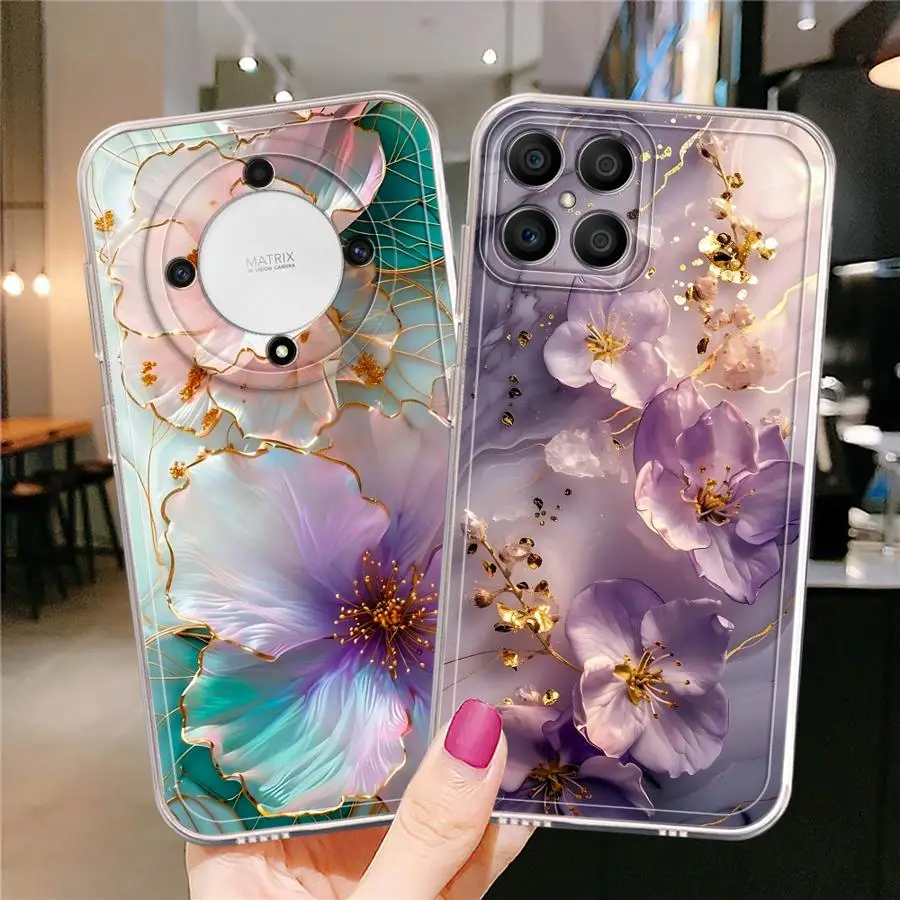 เคสโทรศัพท์แบบนิ่มสำหรับ Honor X7b X9a 90 Lite X8 X8b X8a X9b ลายหินอ่อนที่น่าสนใจ