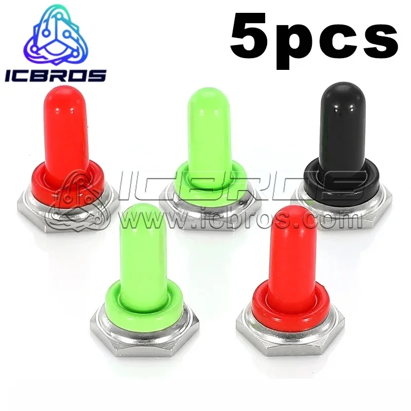 5pcs/lot Waterproof 12mm Button Accessory Red Green Black Silicone Waterproof And Dustproof Rocker Switch Protective Cap