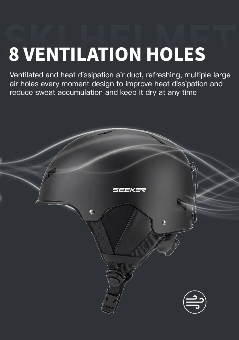 SEEKER Winter-Skihelm für Outdoor-Sportarten, Anti-Kollisions-Skihelm für Kinder und Erwachsene, Einzel- und Doppelbrett-Sicherheitsskihelm – Detail 8