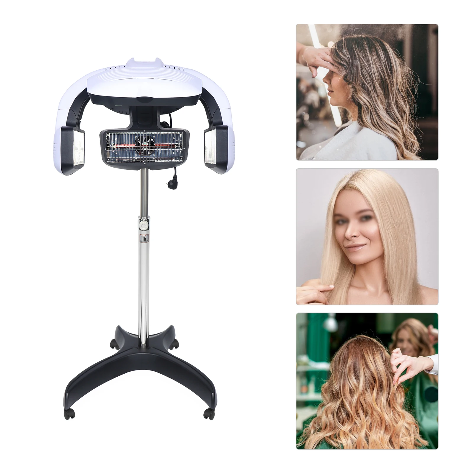 Floor Stand Salon Hairdresser Drying Hood Professional Standing Hair Dryer Height Adjustable with Timer & Temperature Control