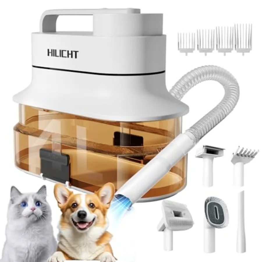 

Pet Grooming Kit with Silent Vacuum 4L Dust Cup Nail Clipper 6 Tools Suitable for Dogs Cats and Small Animals Black
