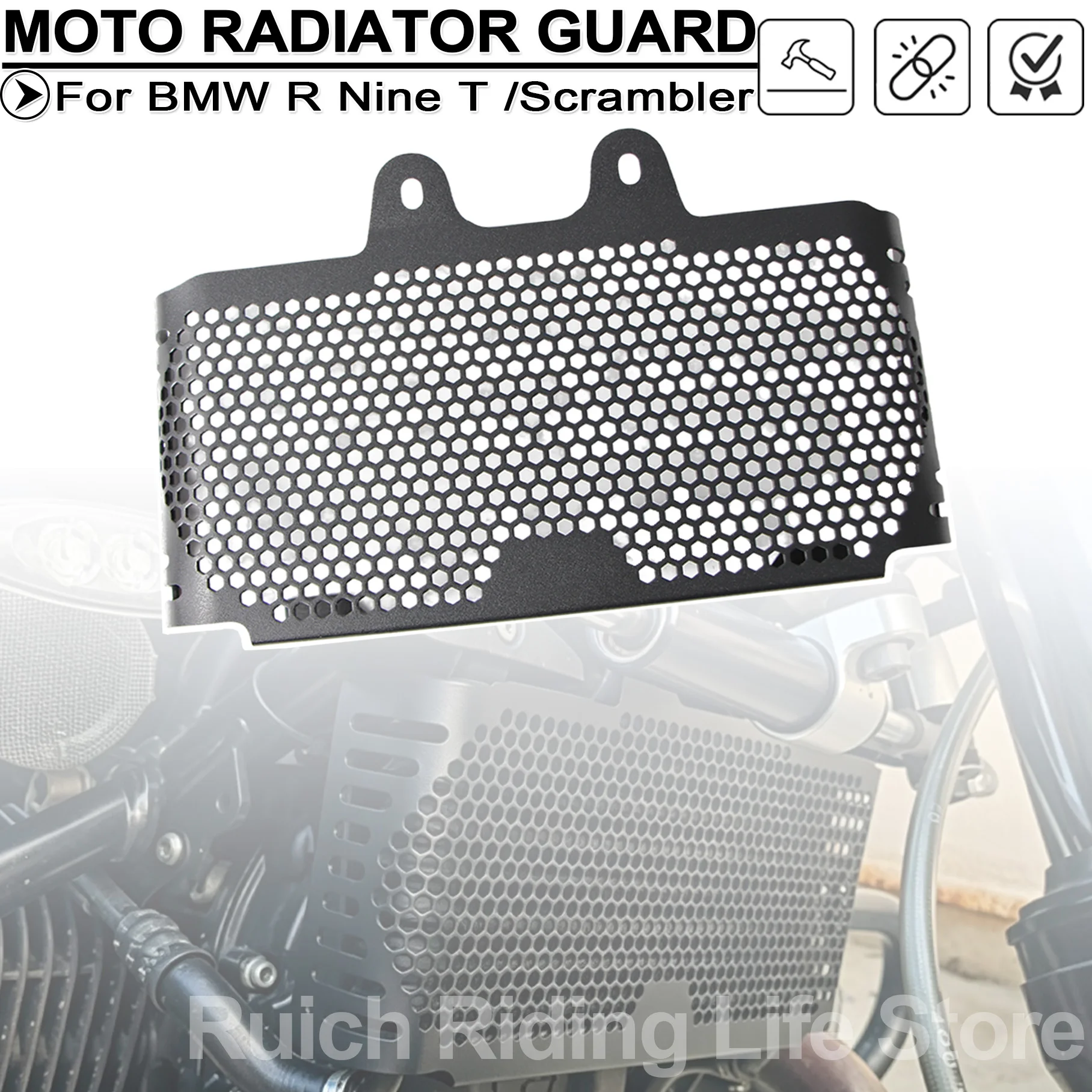Motorcycle Radiator Grille Guard Cooler Protector For BMW R NineT R9T 9T Urban GS Racer Scrambler Pure Aluminum Cover Parts R9T