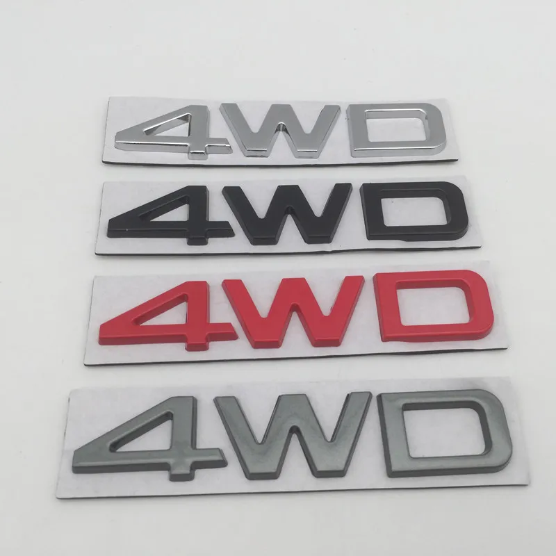 

1pcs metal 4WD car Fender Emblem Side Rear tail trunk Decals badge sticker Decal styling for Tucson IX25 IX35 SantaFe Elantra