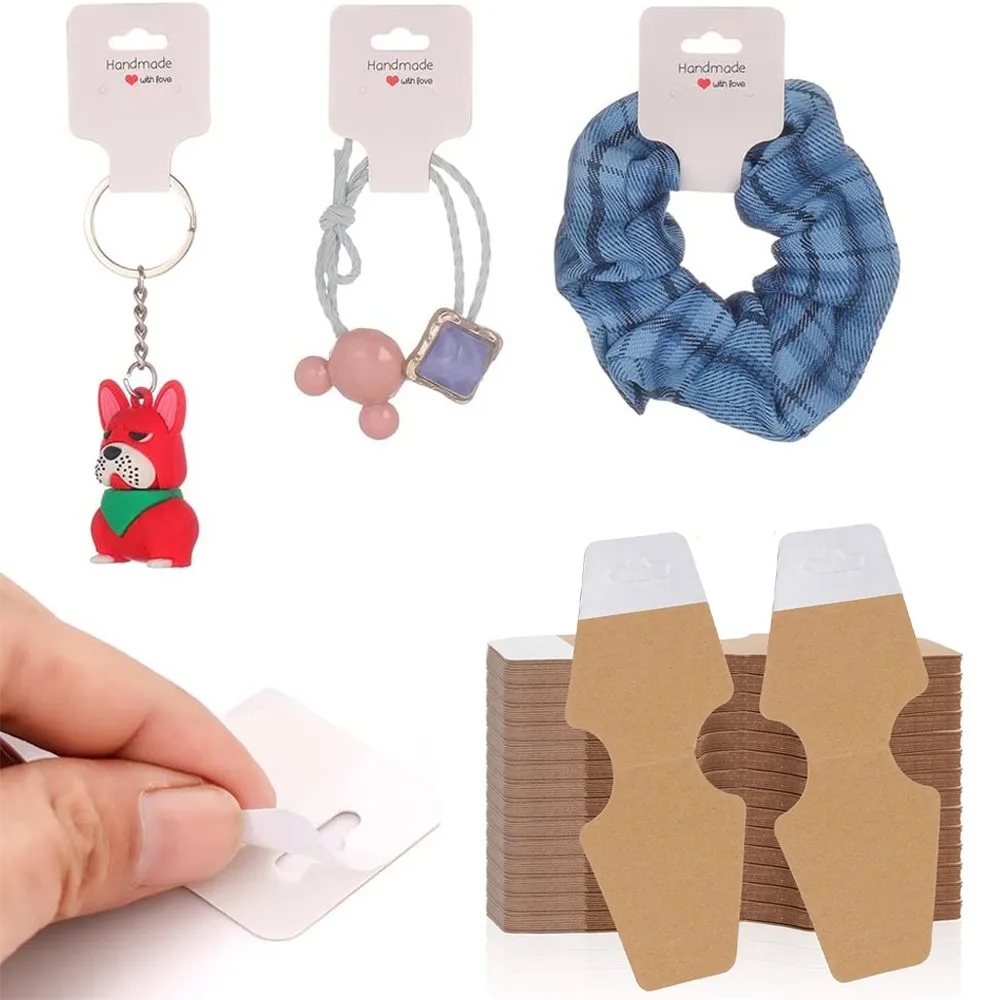 

50Pcs Necklace Bracelets Jewellery Packing Card Display Holder Cardboard Hanging Tag For Jewelry Small Businesses Supplies