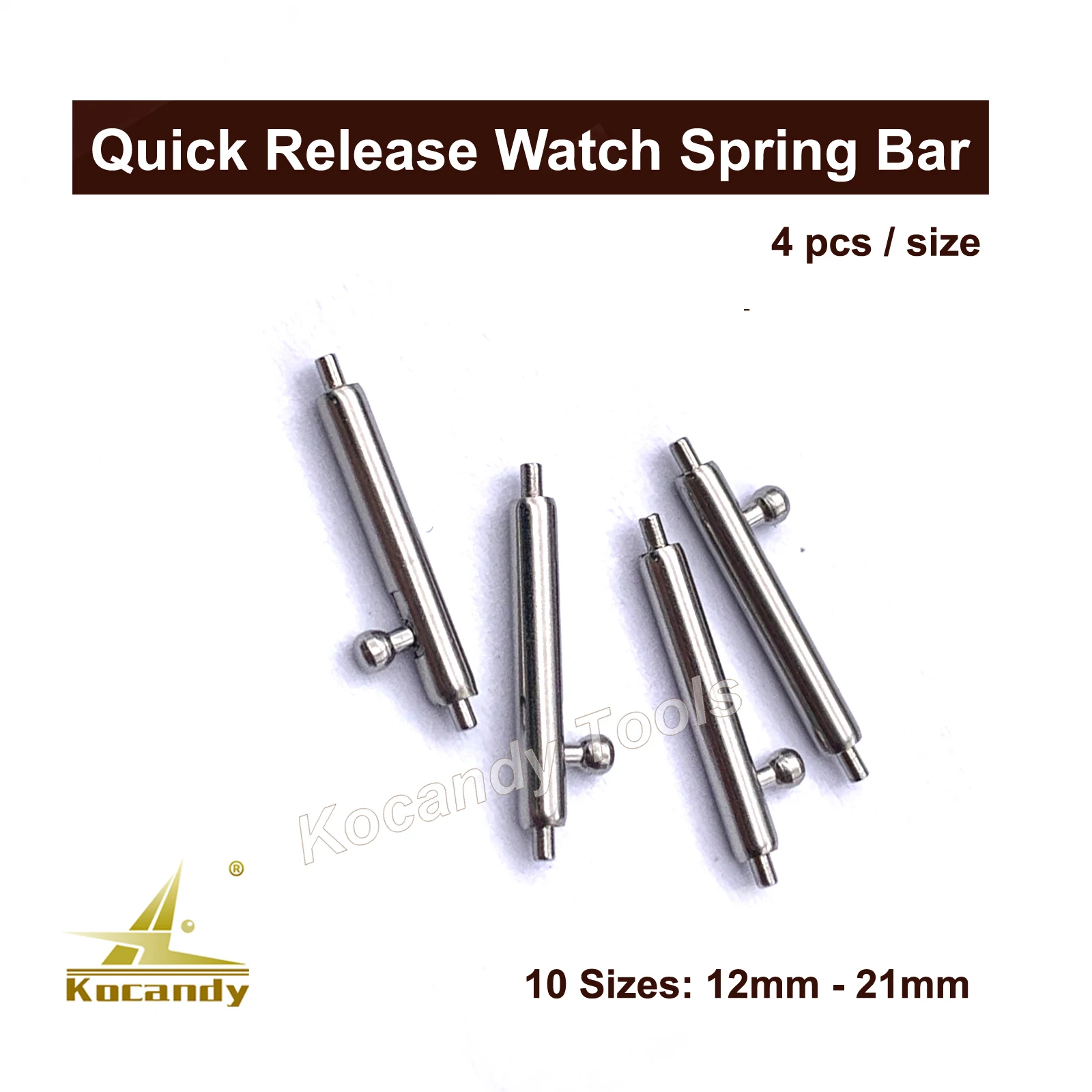 40 pieces of 12-21mm Quick Release Stainless Steel Watch Accessories Spring Bars Pins Lugs Ideal for Watch Makers Repair Tools