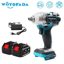 WOYOFADA Electric Impact Wrench Brushless Cordless Electric Wrench 1/2 inch Compatible Makita 18V Battery Screwdriver Power Tool