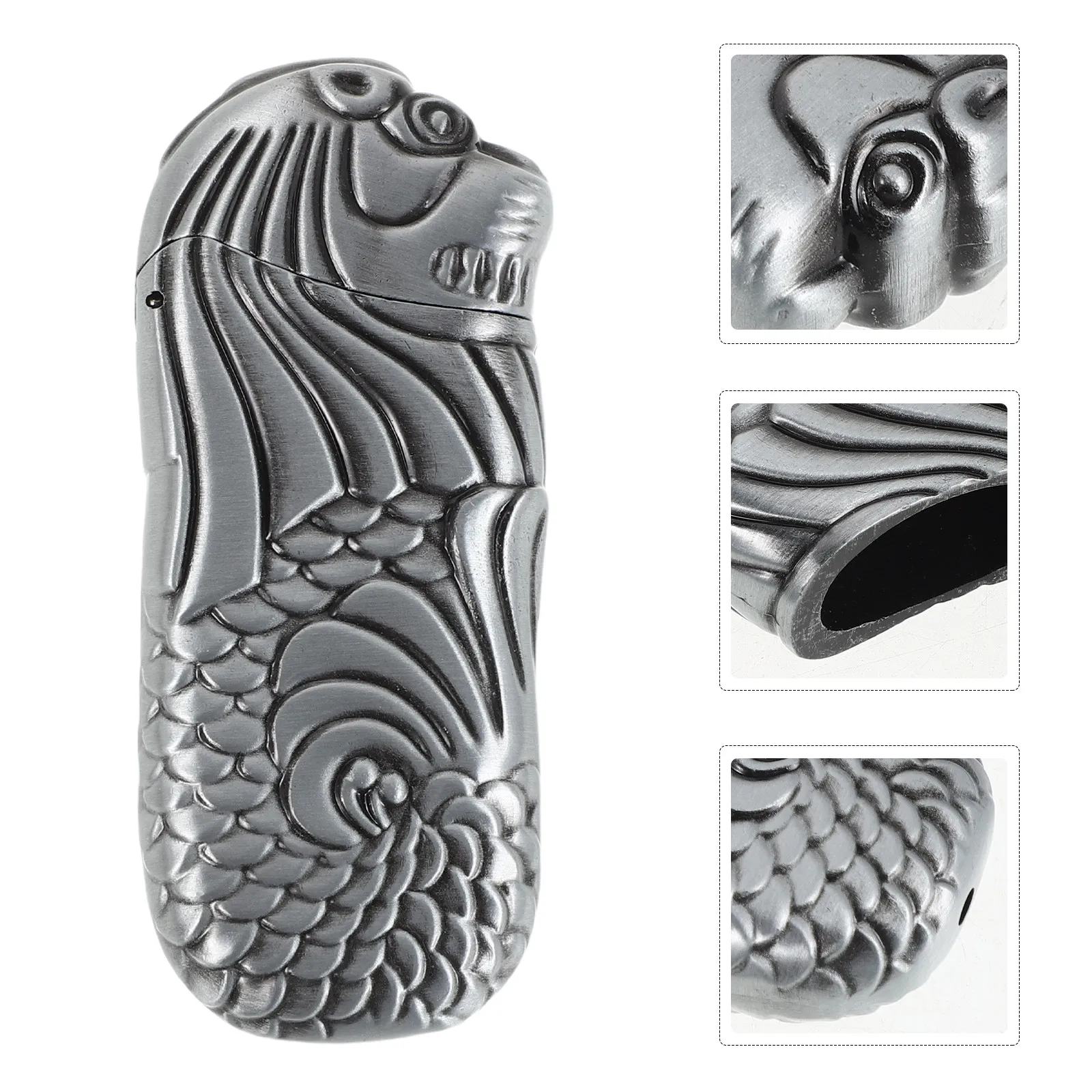 Fire Lighter Explosion-proof Case 3D Relief Camping Engraved Decorative Cases Silver Cigarette Butane