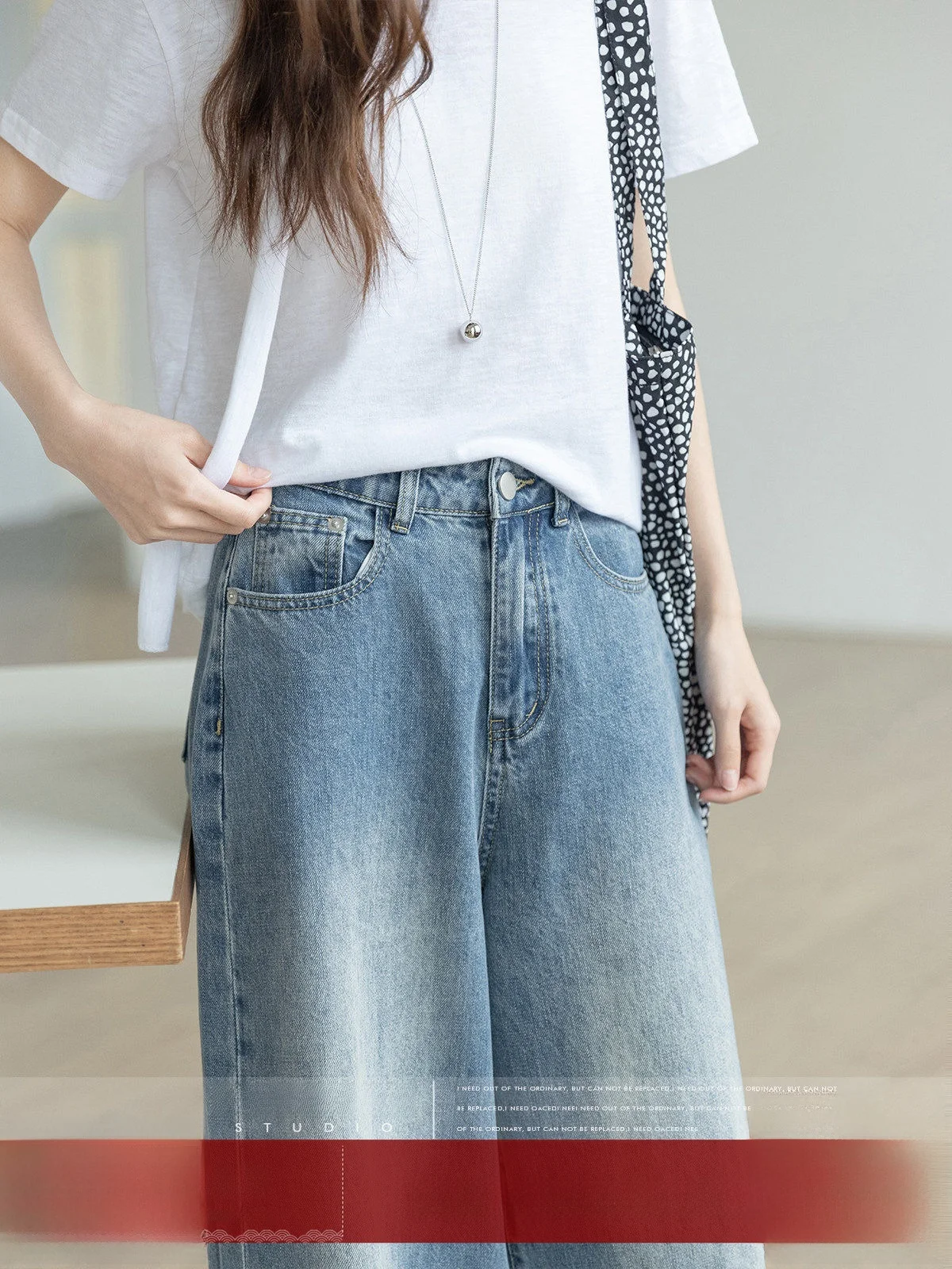 

Утягивающие джинсы прямого кроя с высокой талией и широкими штанинами для женщин, винтажная весенняя коллекция, обложка, хип-пригородная мода