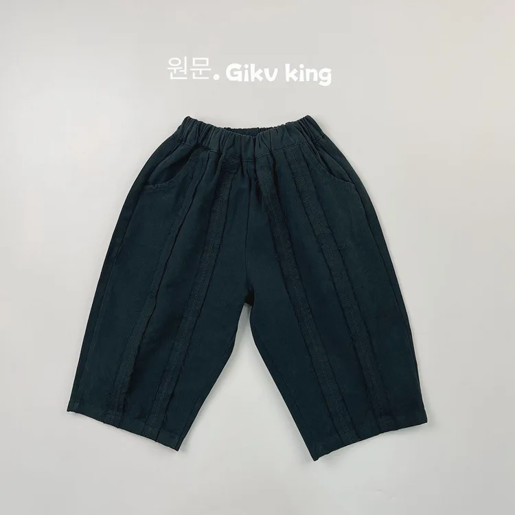 2025 Spring New Children Loose Trousers Fashion Boys Girls Straight Leg Pants Kids Solid Casual Wide Leg Pants Toddler Clothes