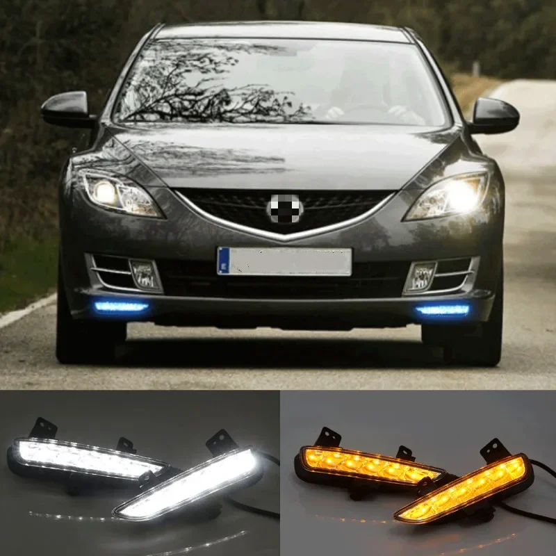 

2pcs For Mazda 6 Mazda6 GH Ruiyi 2009 2010 2011 2012 Front bumper LED Fog Light Daytime Running Light DRL Lamp