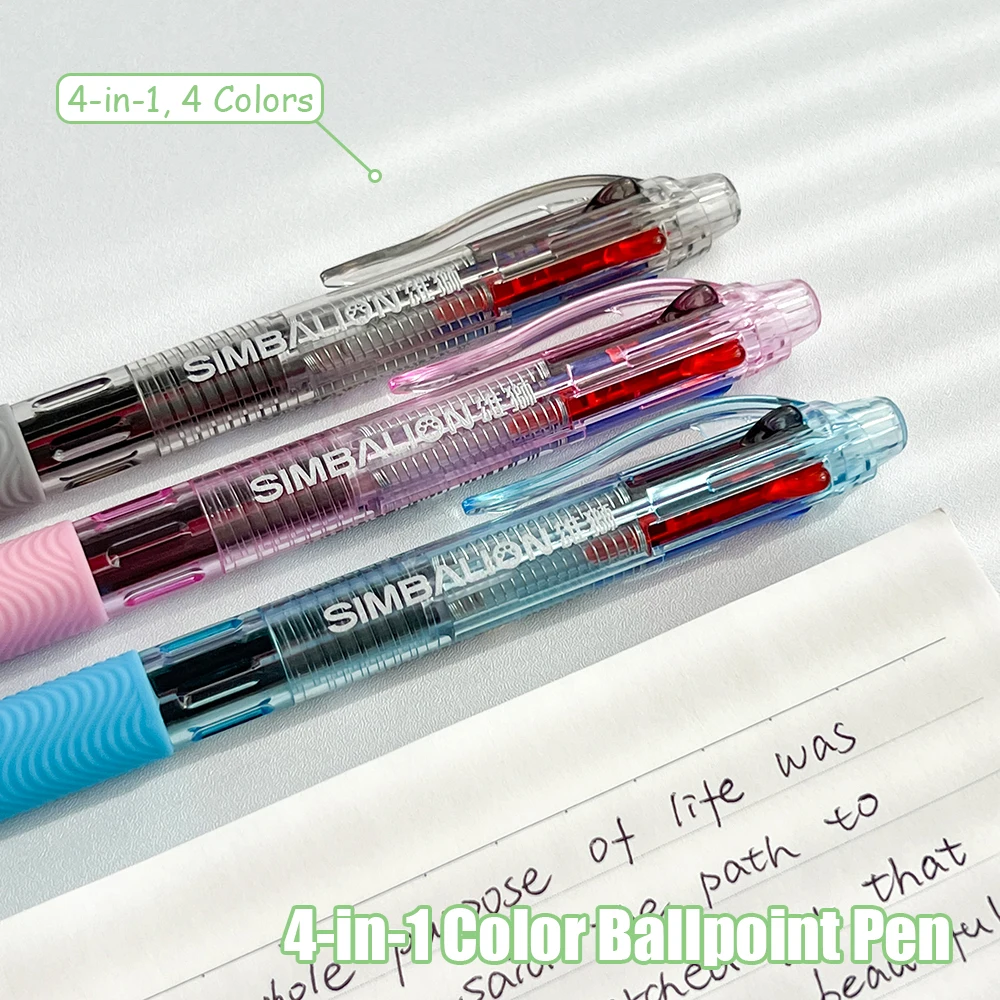 1/3 Stück 4-in-1-Farbkugelschreiber, 0,5 mm, 4-Farben-Stift auf Ölbasis, kreativer Markierungsstift, Lern- und Bürobedarf – Detail 8