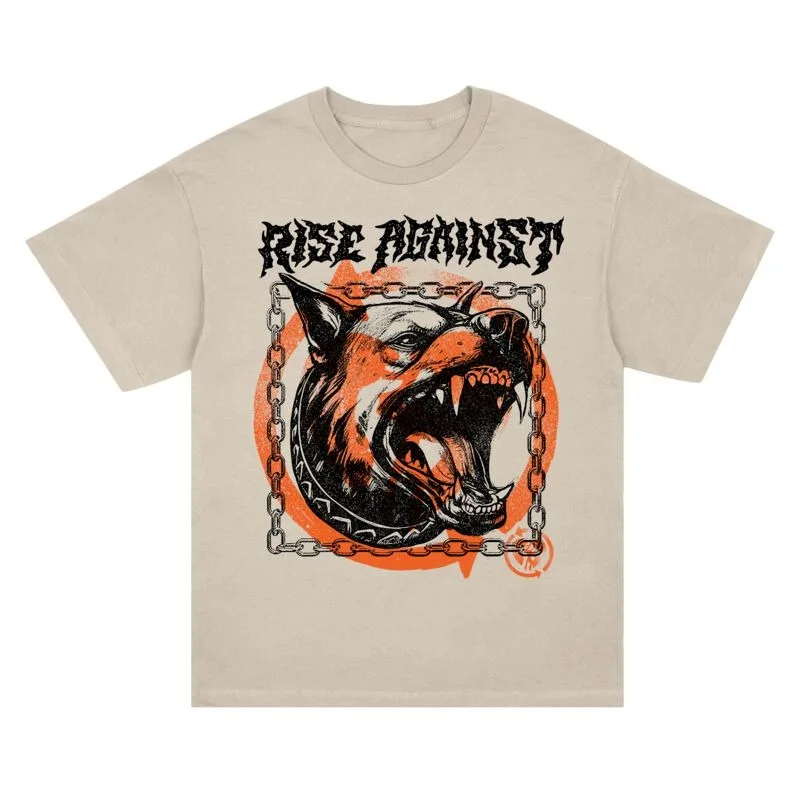 Rise Against Vintage Growling Dog Graphic T-shirt Men Women Street Punk Tee