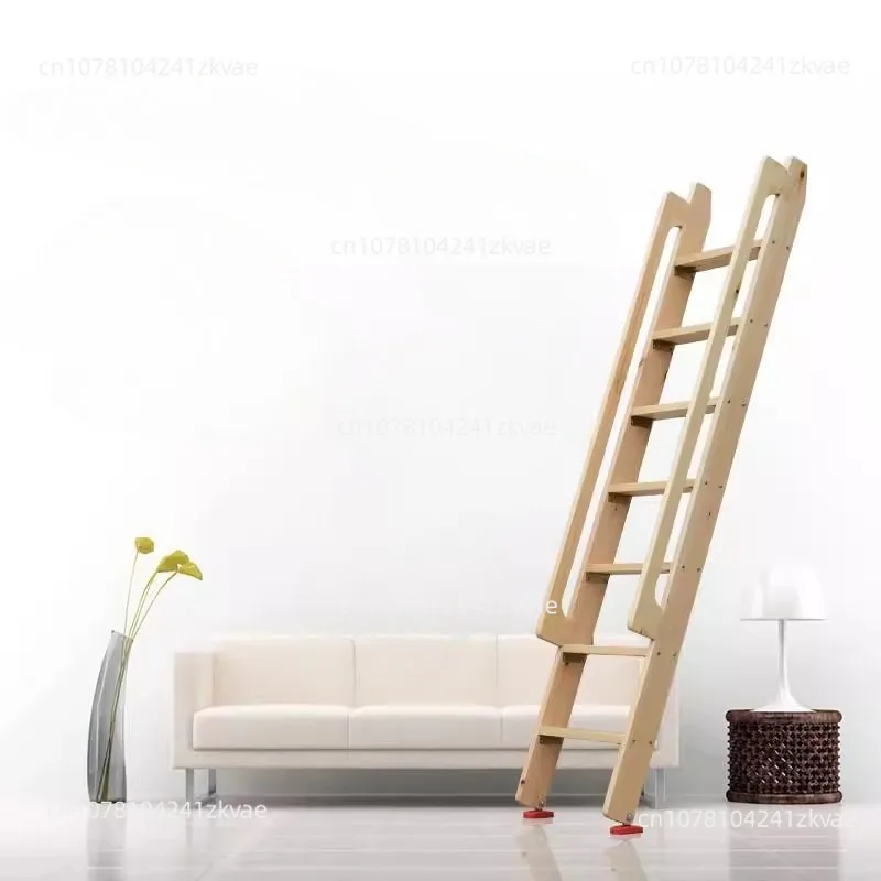 Rolling Library Wooden Step Ladder  87