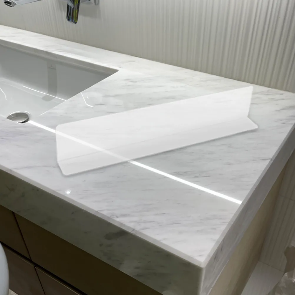 

2Pcs Bathroom Splash Guard for Tub and Sink Clear PVC Waterproof Spatter Protector Easy to Clean Bathtub Splash Guard