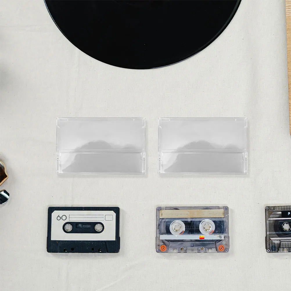 

3pcs Tape Cases Transparent Acetate Cajas Blank Audio Greeting Card Storage Box Organizer Storage Box for Collectors DJs