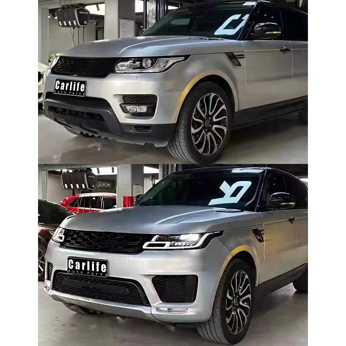 

For Range Rover Sport L494 2014-2017 Change to 2020 Dynamic Style Body Kit with Headlight.