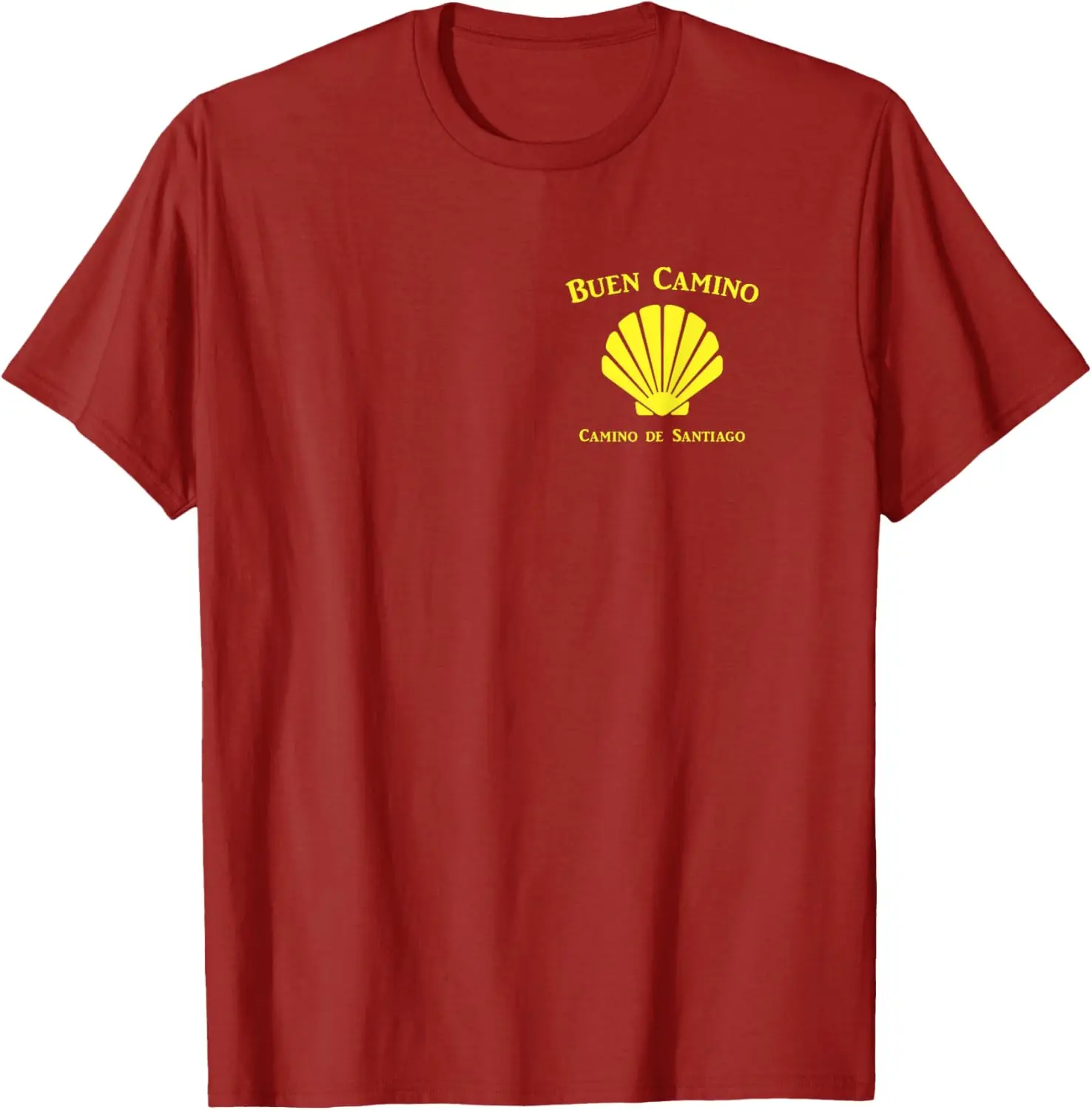 Minimal Bues Camino De Santiago Yellow T-Shirt Short Sleeve Casual 100% Cotton Shirt