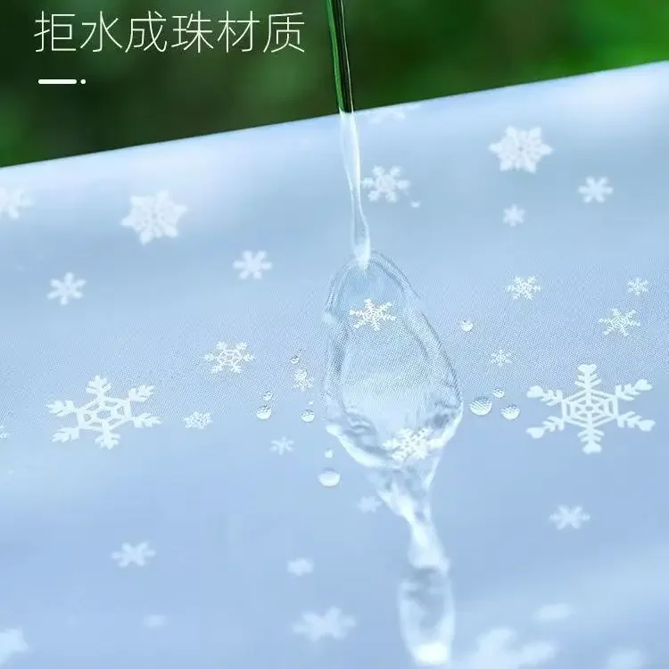 Abrigo de lluvia con capucha más largo con estampado de copos de nieve, gabardina larga para recoger al aire libre y trabajar