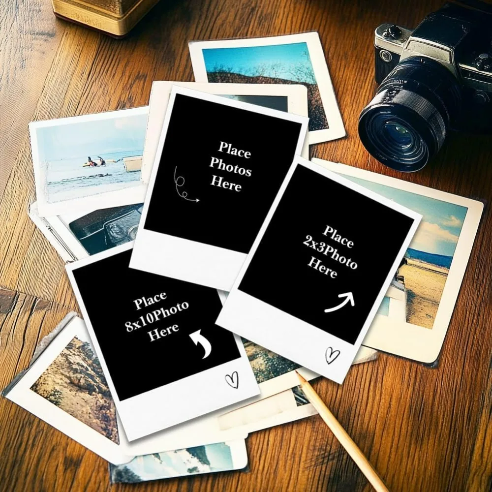 Place Photo Here Clear Stamp Arrow Silicone Camera Rubber Image Frame Transparent Picture Size Seal - view 4