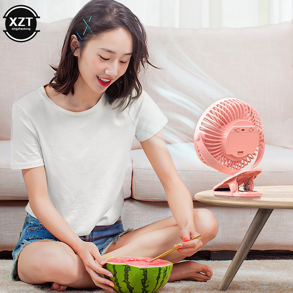 USB Kipas Angin Kecil ไร้สายมือถือคลิปพัดลม Ultra-Quiet คุณภาพสูง Cooling Ventilador พัดลมเล็กแบบพกพา