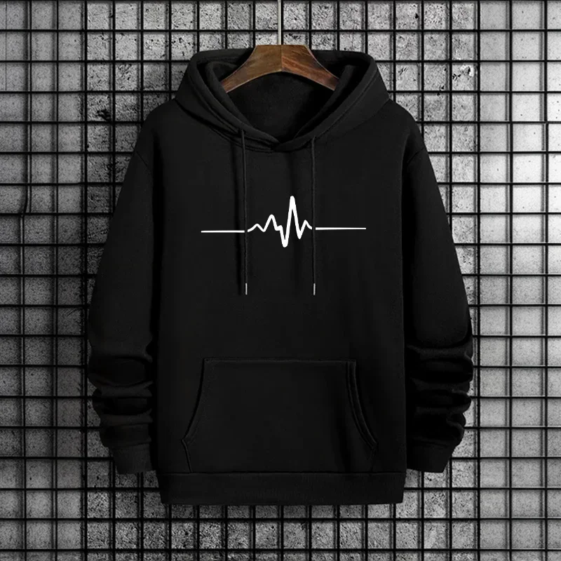 2025 New Men Hoodies Sporty Casual Sweatshirt Male Fashion Warm Pullover Hooded Outwear Streetwear Top Winter Warm Essentials