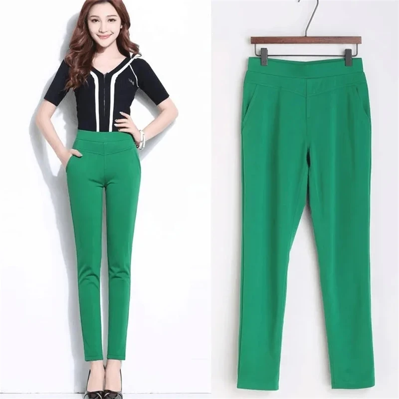 Summer Baggy Stretch Casual Pants Ankle-length Korean Fashion Pantalone Elegant Straight Trousers Plus Size 5xl New Thin Spodnie