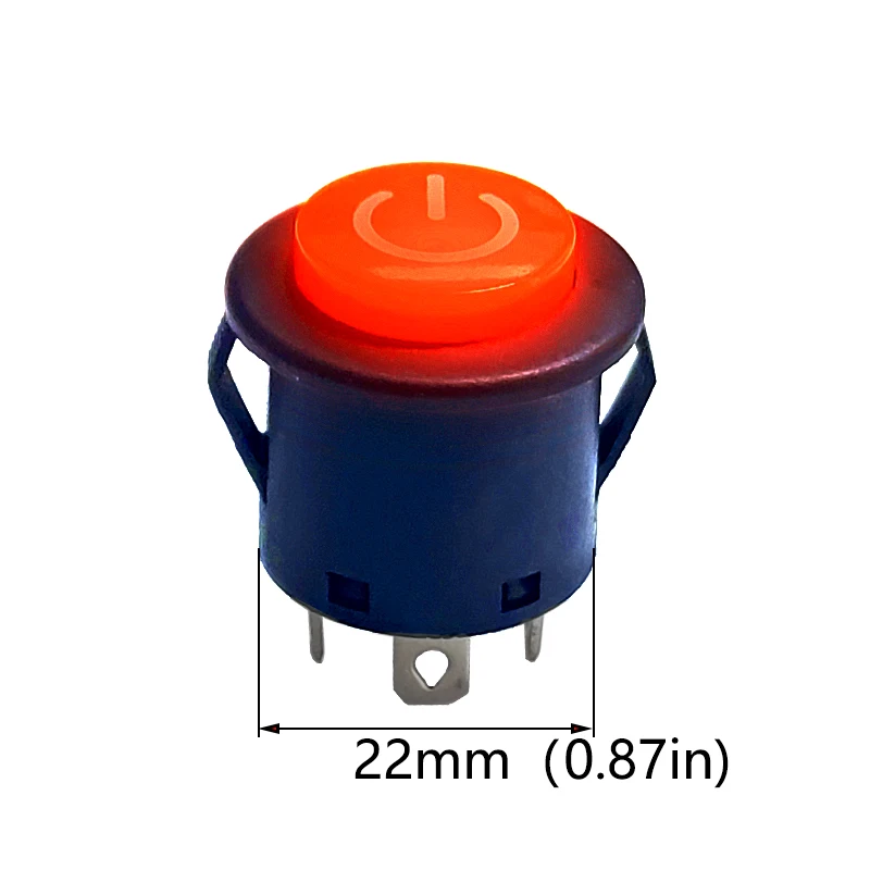 Perforation 22mm ON OFF Plastic Push Button Switch With LED 12V Power Logo Panel Indication 3Pin Latching Self locking Glowing