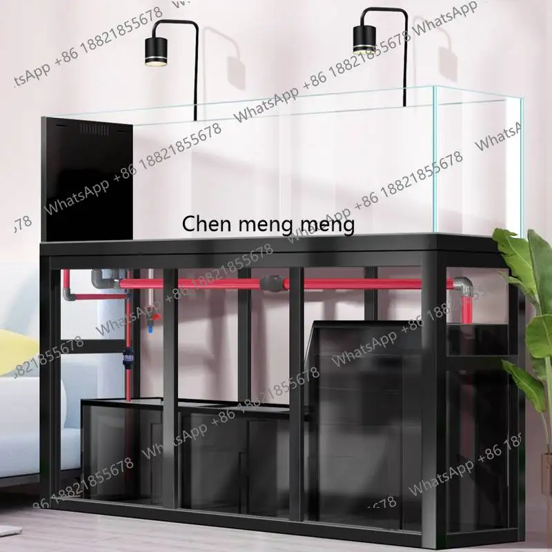 

Overflow stream tank for landscaping in the living room, bottom filter for ecological wild mining water-free fish tank