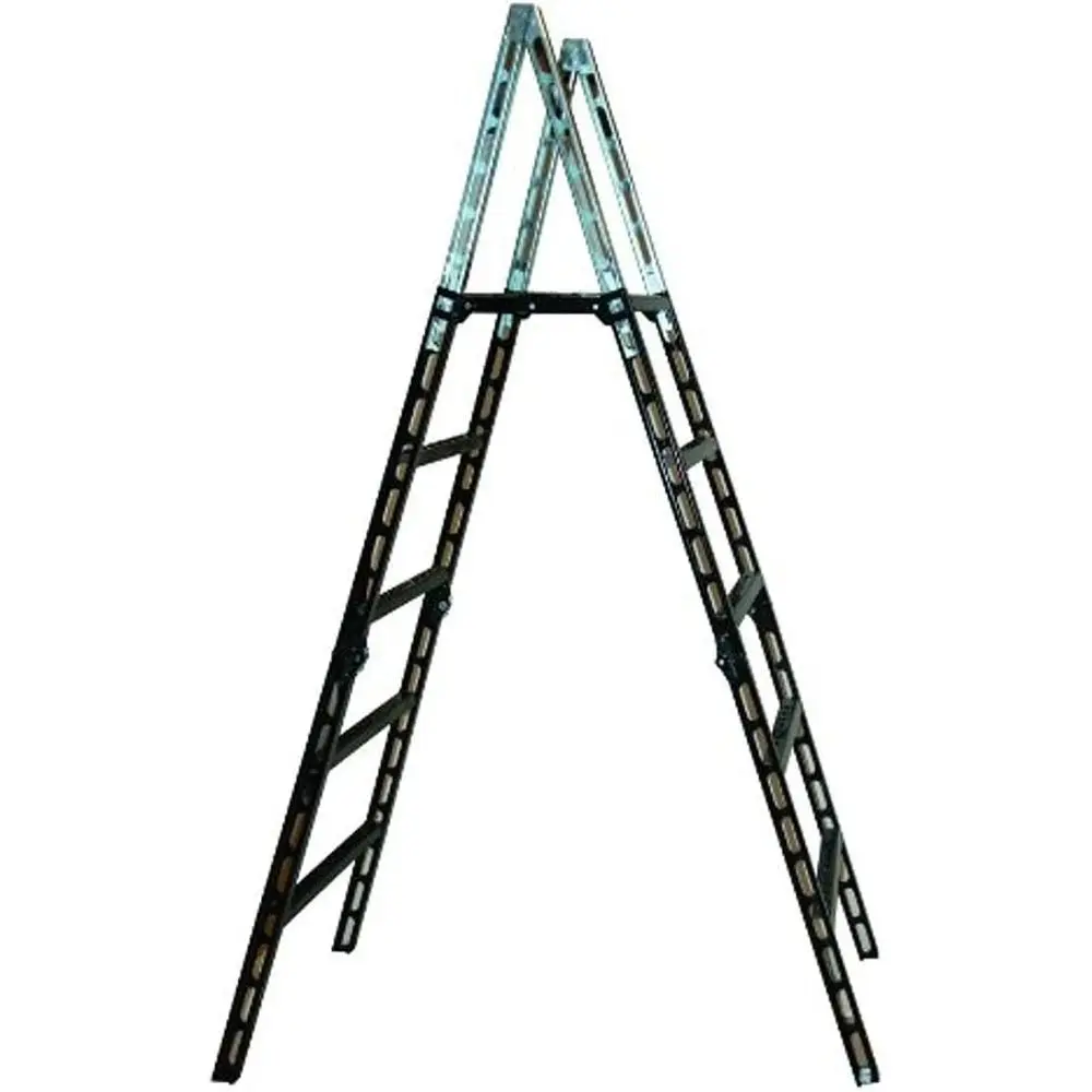 300-Pound Capacity Steel Folding Ladder, Non-Slip for Indoor and Outdoor Use