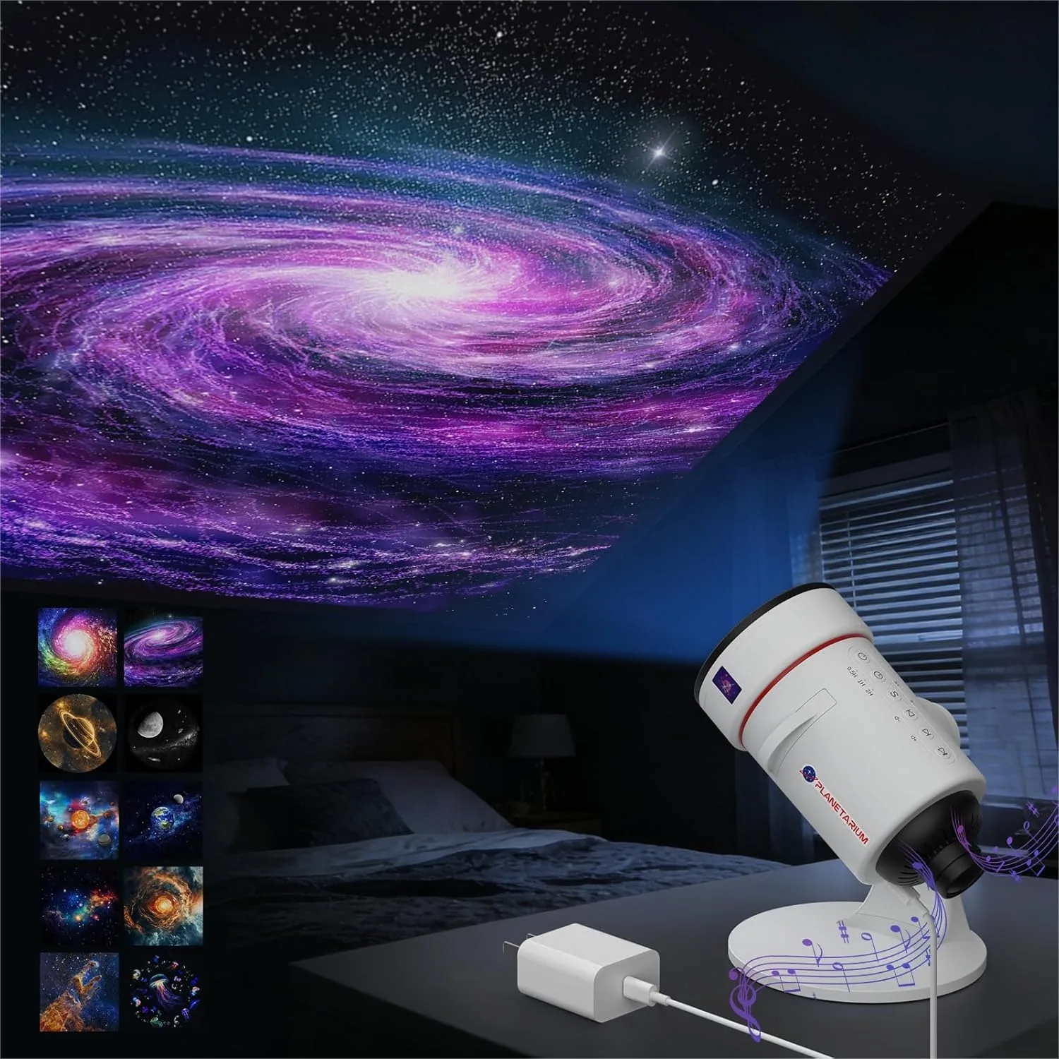 Galaxy Projector with White Noise Machine, 28 Sounds, Sleep Timer, Memory Function, Starry Sky Night Light for Relaxation