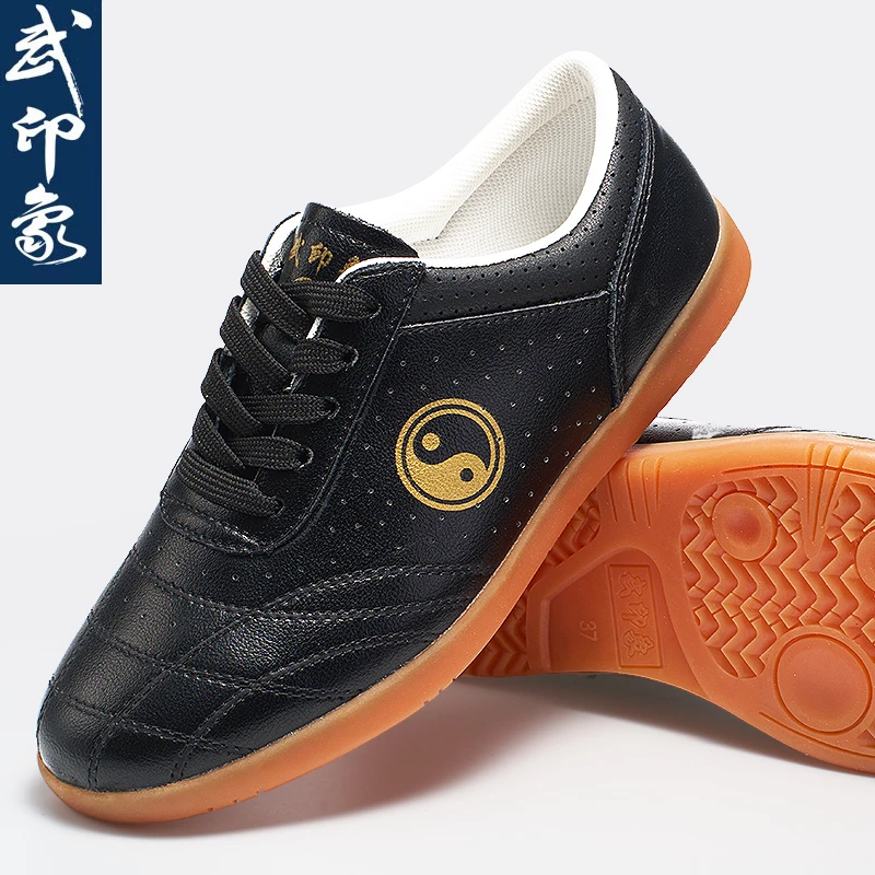 Genuine Leather Kung Fu Shoes with Non-Slip Sole Unisex Soft Cowhide Martial Arts Shoes for Tai Chi Ba Duan Jin Training
