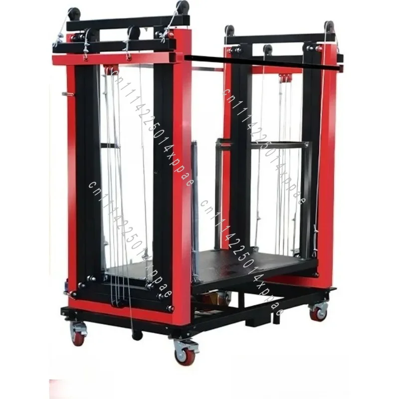 2-7m Foldable Mobile Electric Lifting Frame Auto Height Adjust Work Platform For Construction Home Renovation