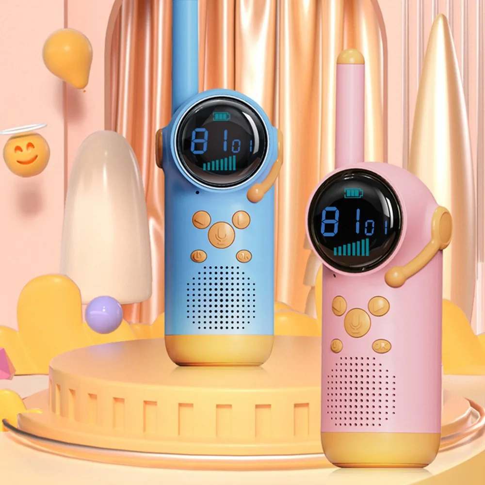 Neue 2er-Pack Walkie-Talkies für Kinder, 22 Kanäle, Taschenlampe, Wegradio, Spielzeug, wiederaufladbarer LCD-Bildschirm, 2-Wege-Radio-Spielzeug für Kinder