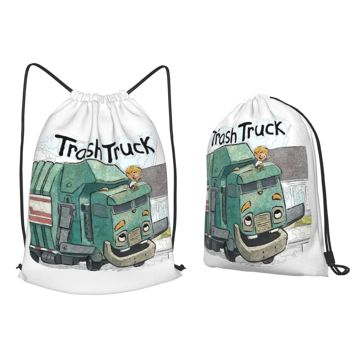 

Trash Truck Cartoon Netflix Backpacks Casual Drawstring Bags Sports Bag Book Bags for Travel School