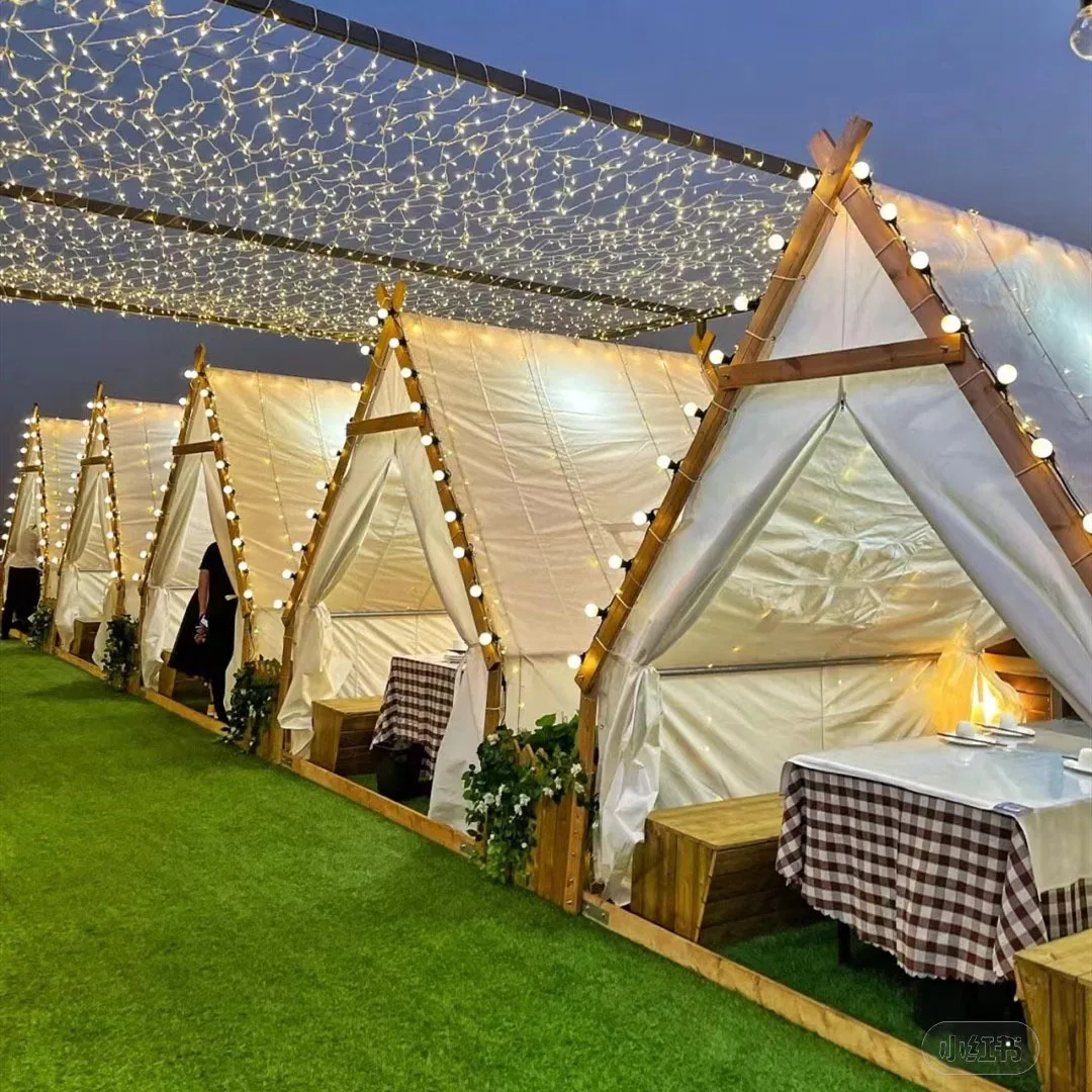 Tent Triangle Terrace Hot Pot Cabin BBQ Outdoor Camping Star B & B Dining Rainproof Tent