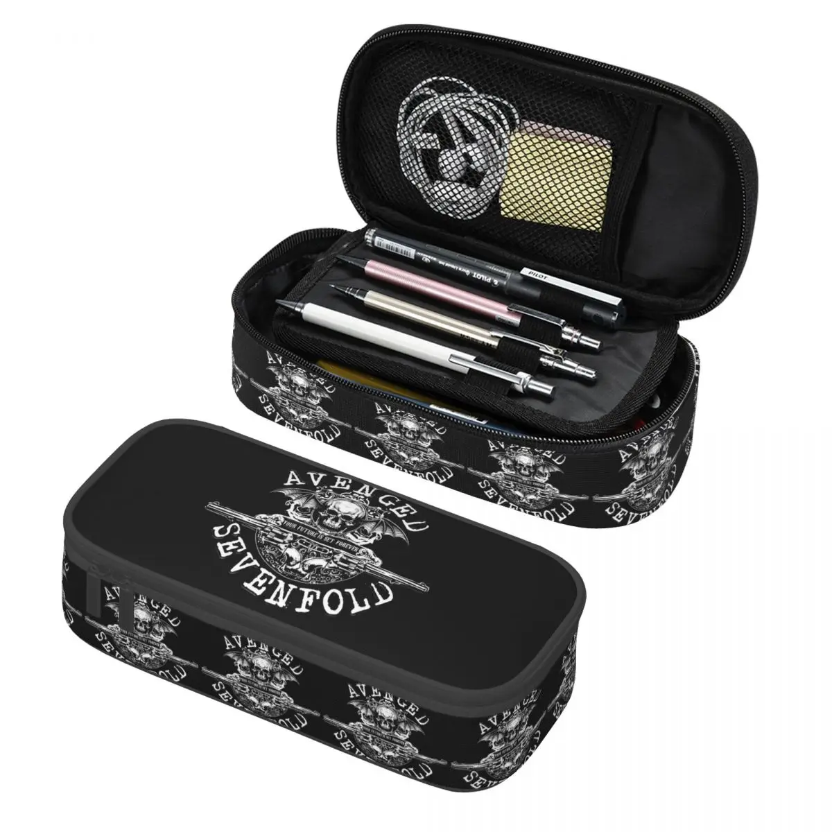 

Avenged Sevenfold Pencil Cases Pen Holder Storage Stationery Supplies Large Capacity Pen Box Pencil Bag for Kids