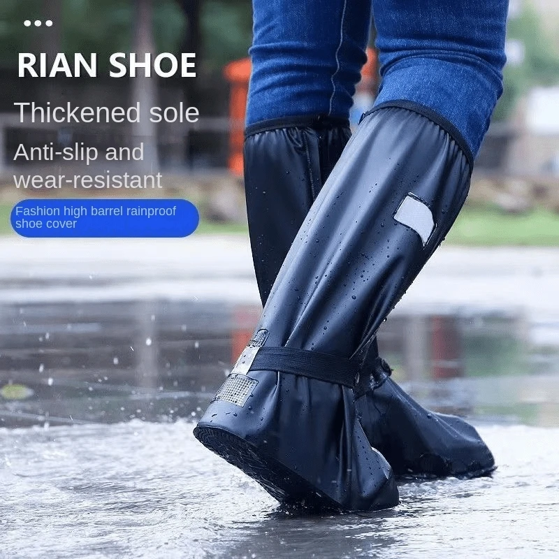 Outdoor Sand Snow Rain Boot Covers, High-Top Comfortable Unisex Thick Waterproof Shoe Socks, Anti-Slip Wear-Resistant