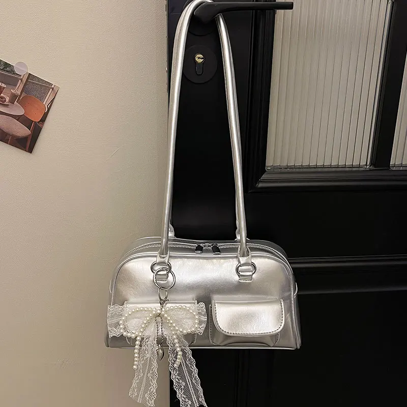 

Korean Niche Simple Armpit Boston Bag Fashion Commuter High Quality Multi-pocket Casual Shoulder Women's Bag