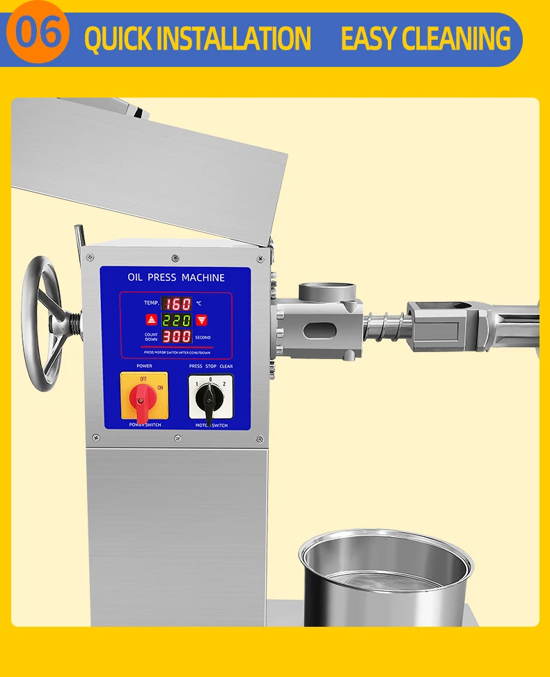 PinYang Family Used Mini Peanut Oil Cooking Oil Refinery Home Use Easy to Clean Small Oil Pressing Machine