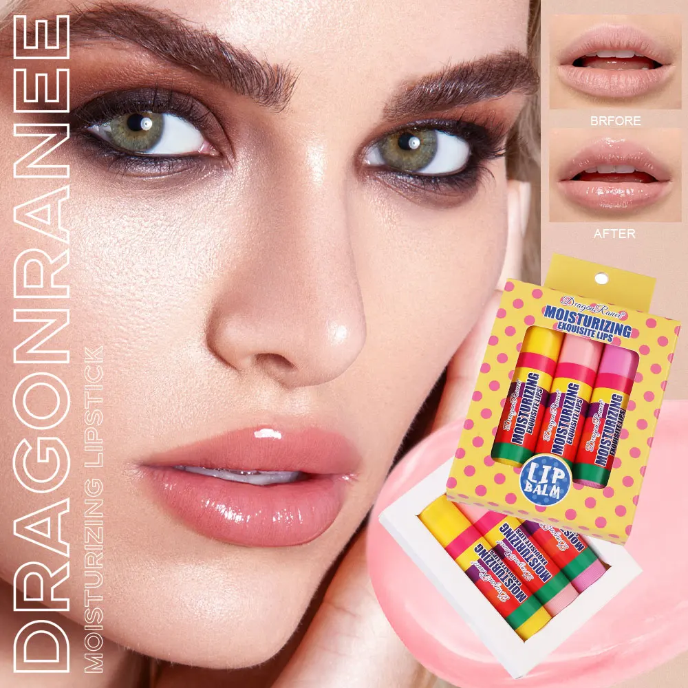 3-Piece Lipstick Set, Moisturizing, Color-Changing, Hydrating Lipstick, Deep Hydration, Color Development, Autumn and Winter Valentine's Day Gift Lipstick Set