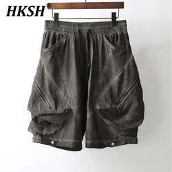 HKSH Niche Design Functional Shorts Men's Trendy Chic Vintage Cropped Pants Summer New Thin Cotton Loose Fit New Capris HK1474