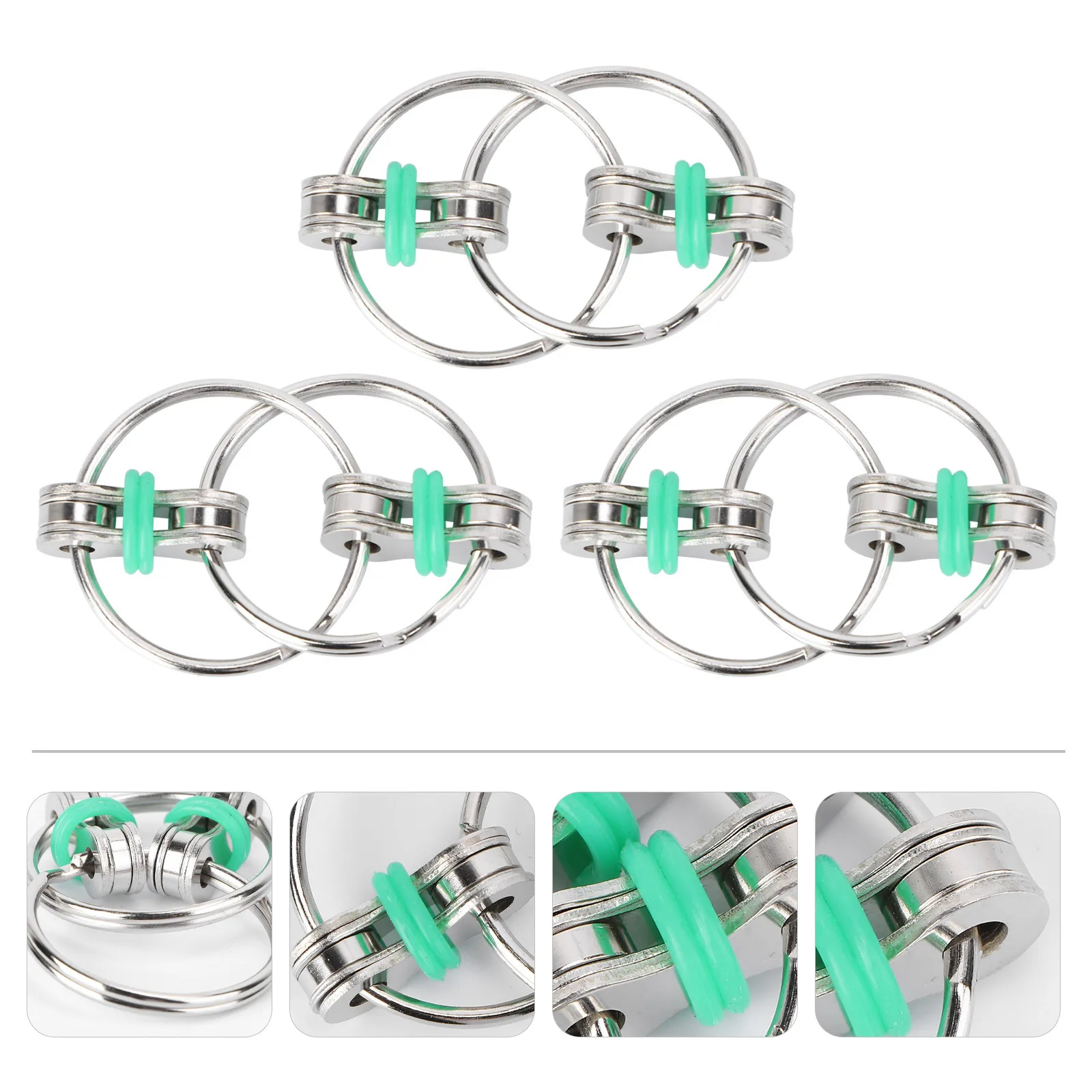 3 pçs alívio do estresse chaveiro de metal tri-projetado para estimulação cerebral criatividade desenvolvimento relaxamento gadget