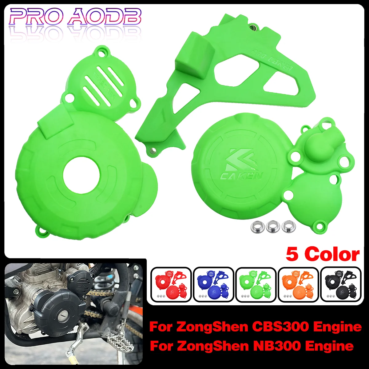 Motorcycle Clutch Guard Water Pump Cover Engine Ignition Protector For ZongShen NB300 CBS300 HENGJIAN ZUMA AJ1 KEWS GUIZUN Parts