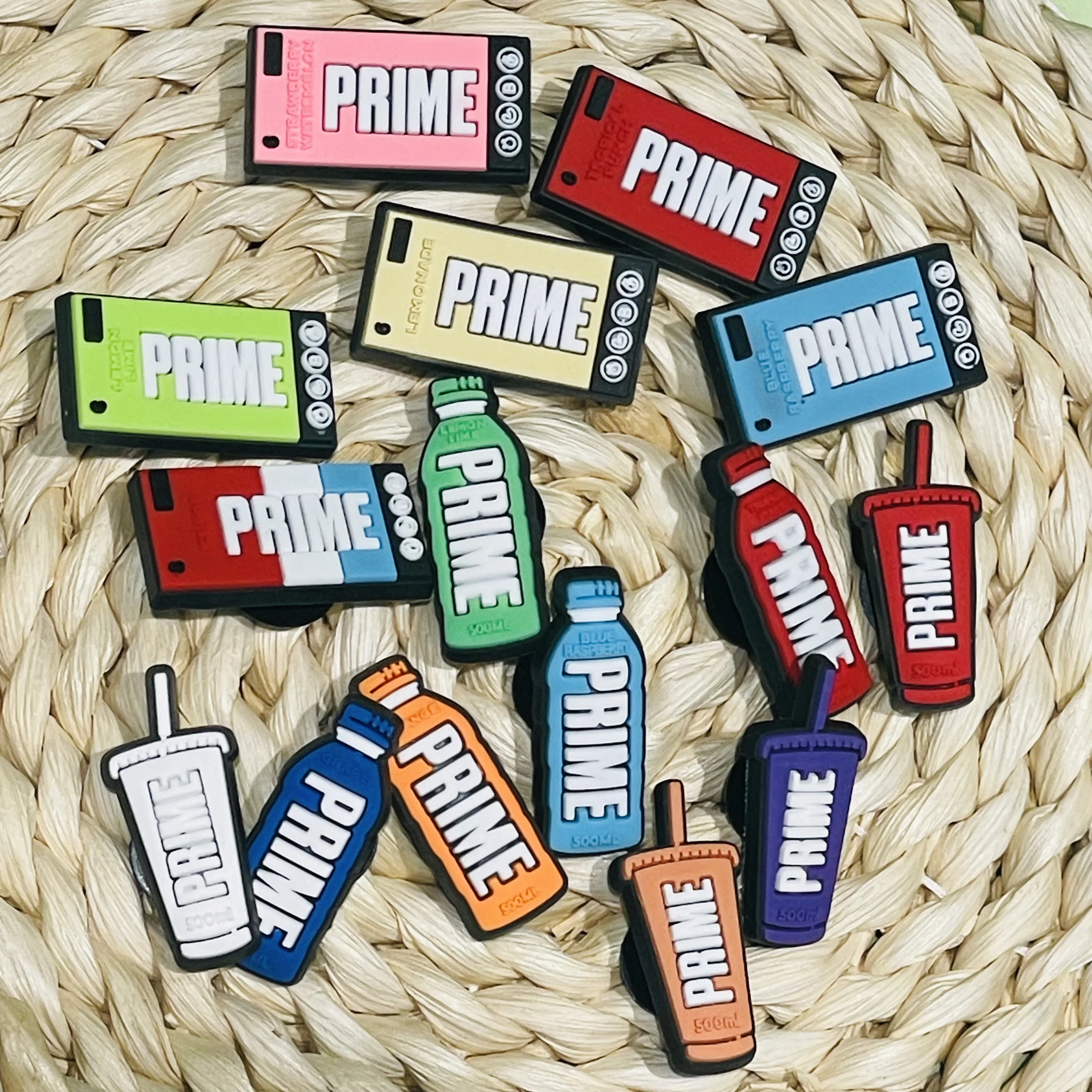 1-15Pcs Mix Sports Drinks Bottle Sandals Shoes Charms Man Woman Buckle Accessories DIY Kids Holiday Presents