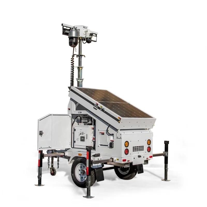Chinese brands UNIV Mobile Security cam era Trailer with Solar Power for surv eil lance CCTV Applications